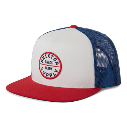 Brixton Hats Oath MP Trucker Cap - White-Red-Blue