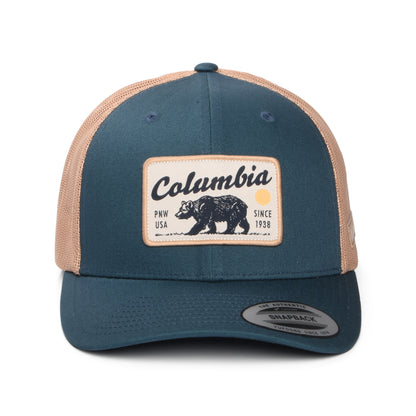 Columbia Hats Pacific Northwest Bear Mesh Trucker Cap - Teal-Sand