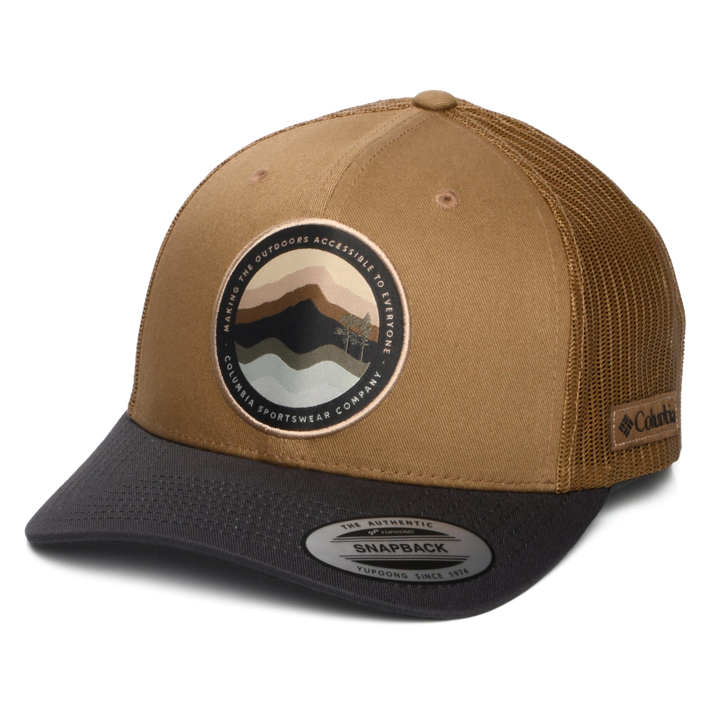Columbia Hats Circular Landscape Mesh Trucker Cap - Desert Sand-Charcoal