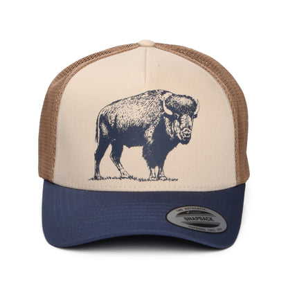 Columbia Hats Delta Buffalo Roam Road Ready Trucker Cap - Beige-Brown-Navy