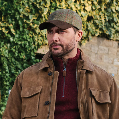 Failsworth Hats Newbury Water Repellent British Wool Baseball Cap - Olive-Brown