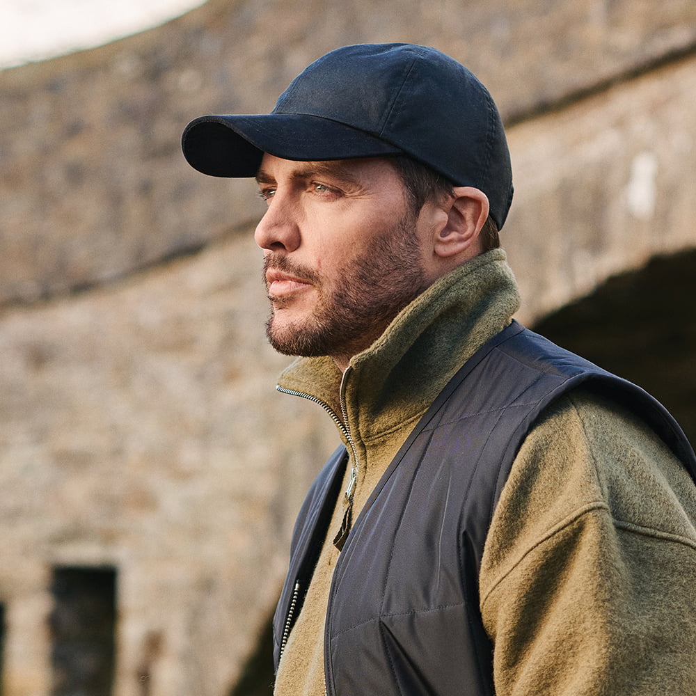 Failsworth Hats British Waxed Cotton Baseball Cap - Black