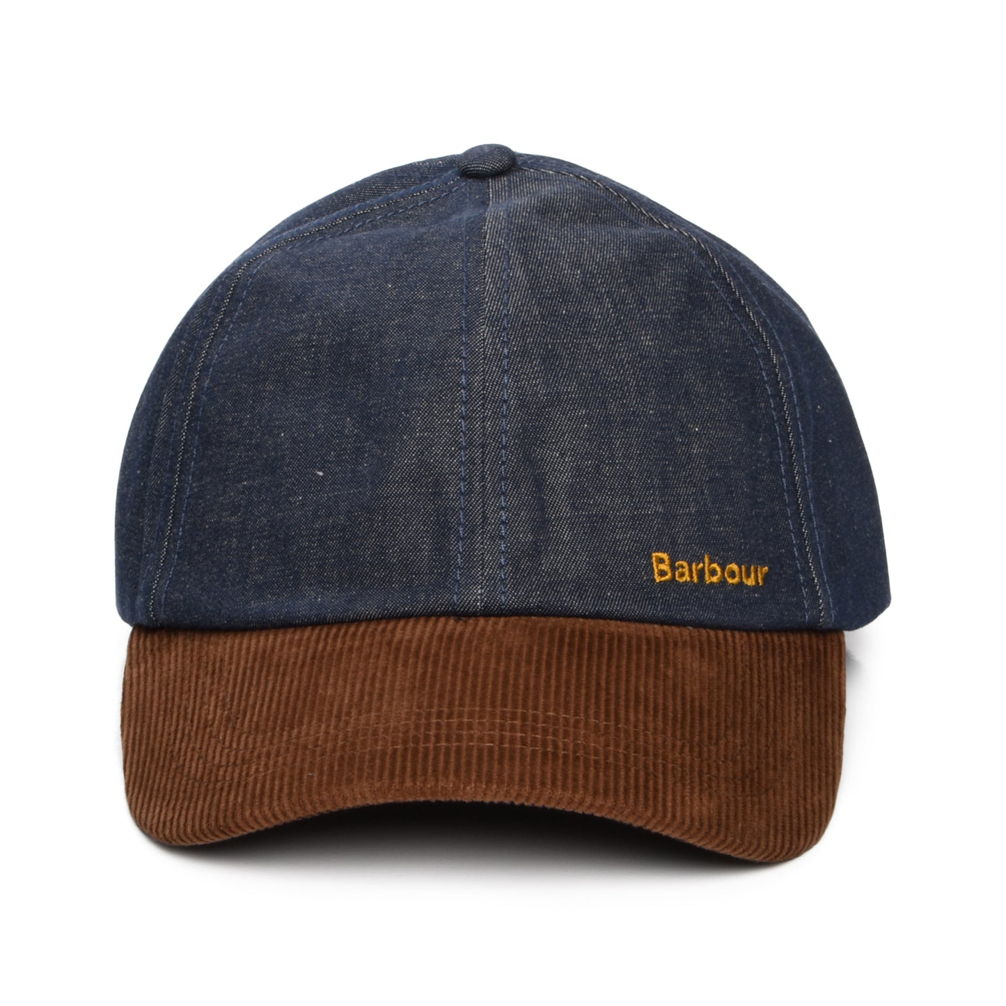 Barbour Hats Mya Showerproof Denim-Corduroy Baseball Cap - Indigo-Brown