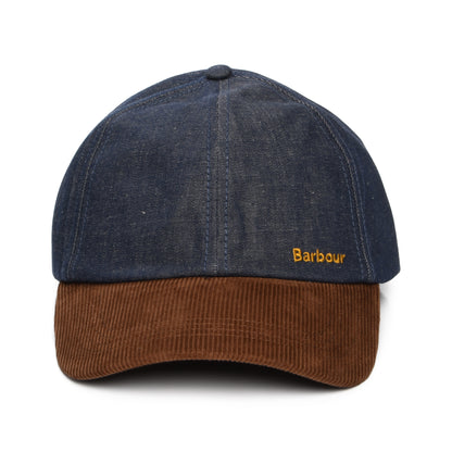 Barbour Hats Mya Showerproof Denim-Corduroy Baseball Cap - Indigo-Brown