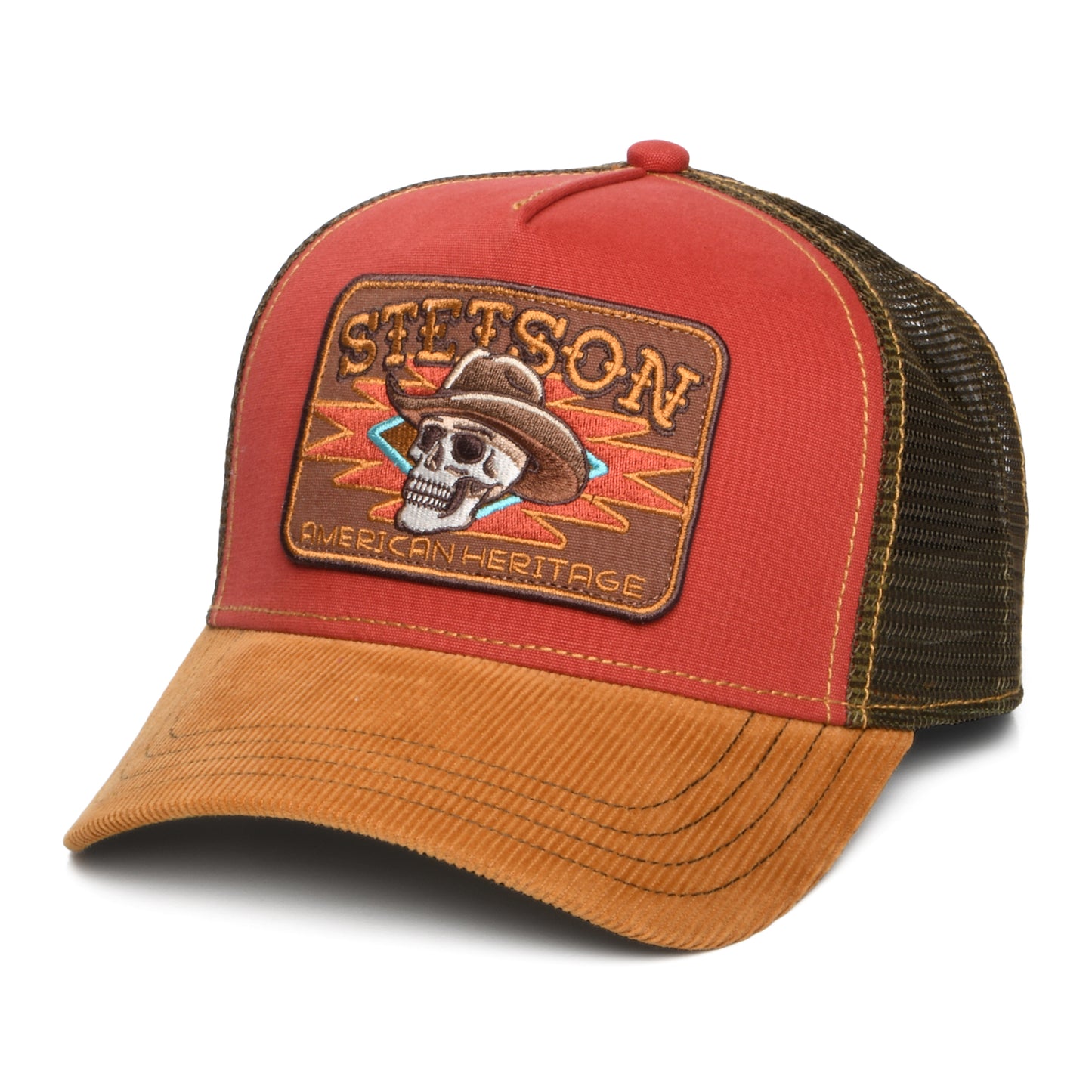 Stetson Hats Skull Trucker Cap - Red-Brown