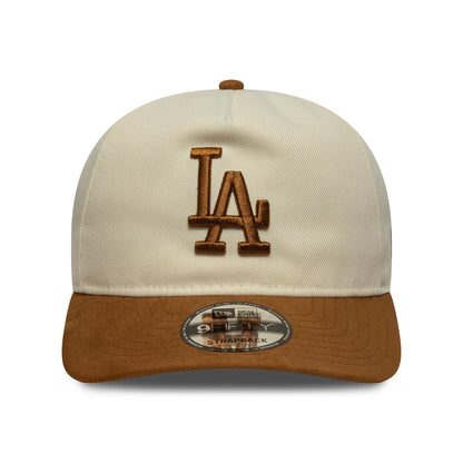 New Era 9FIFTY L.A. Dodgers A-Frame Baseball Cap - MLB Suede Visor - Cream-Ochre