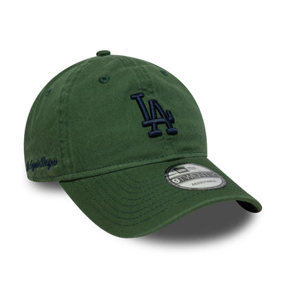 New Era 9TWENTY L.A. Dodgers Baseball Cap - MLB Washed Script - Green-Navy