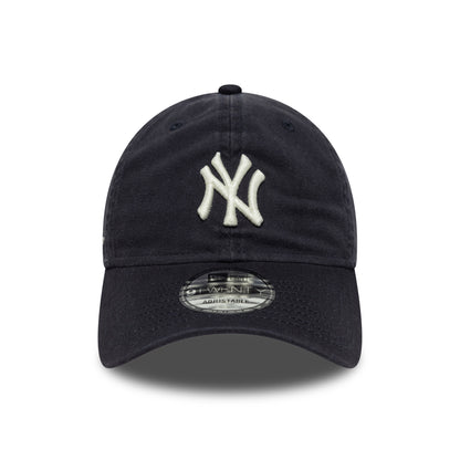 New Era 9TWENTY New York Yankees Baseball Cap - MLB Washed Script - Navy-White