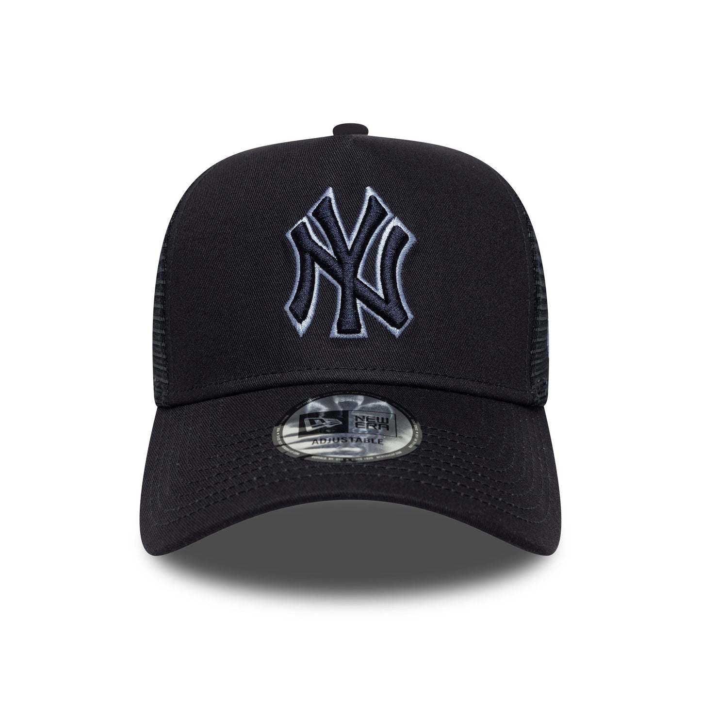 New Era New York Yankees A-Frame Trucker Cap - MLB Outline - Navy-Light Blue