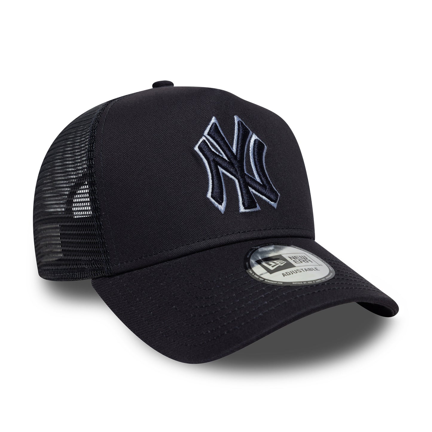 New Era New York Yankees A-Frame Trucker Cap - MLB Outline - Navy-Light Blue