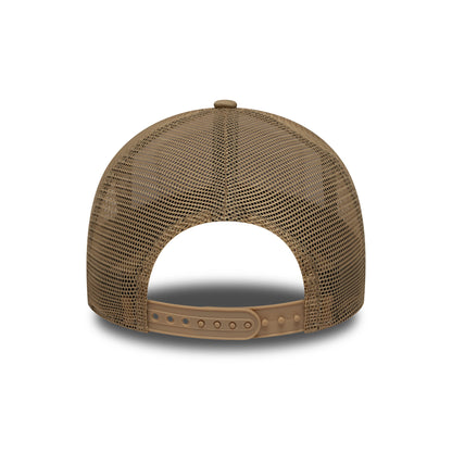 New Era New York City A-Frame Trucker Cap - Location Patch - White-Camel