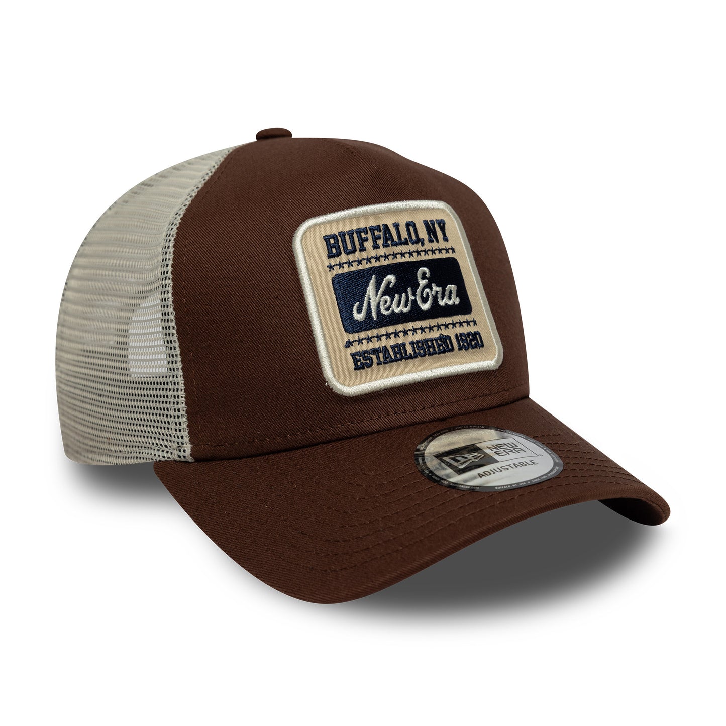 New Era A-Frame Trucker Cap - NE Patch - Chocolate-Stone