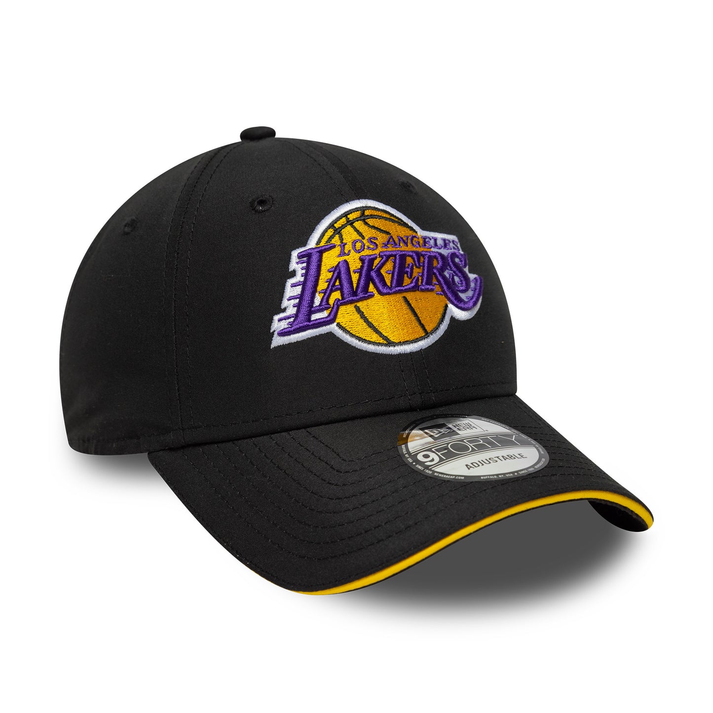New Era 9FORTY L.A. Lakers Baseball Cap - NBA Microfibre - Black-Yellow
