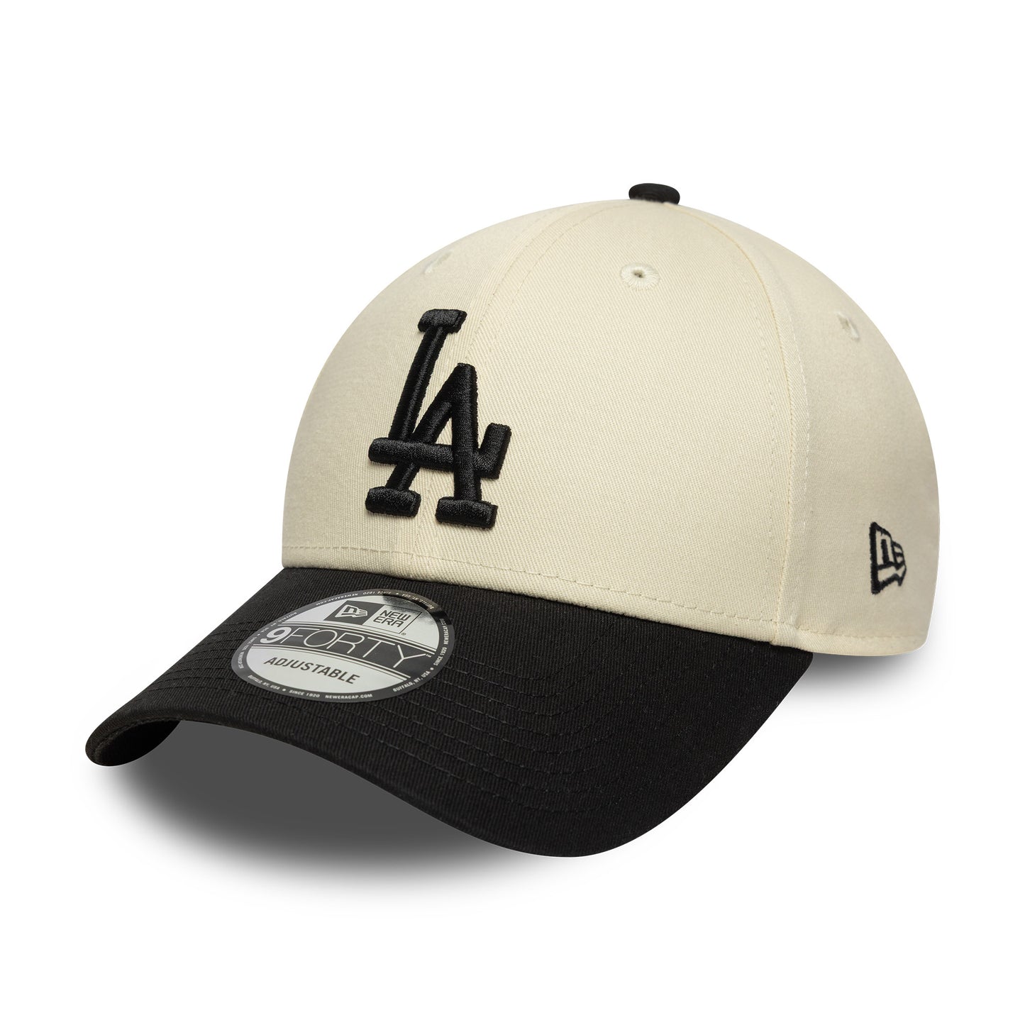 New Era 9FORTY L.A. Dodgers Baseball Cap - MLB Colourblock - Cream-Black