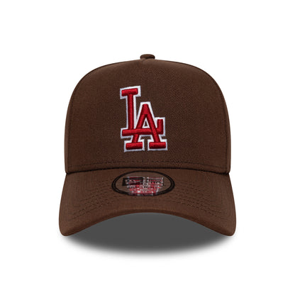 New Era 9FORTY L.A. Dodgers A-Frame Snapback Cap - MLB Outline Script - Chocolate