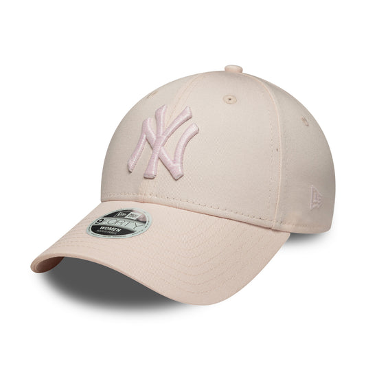 New Era Womens 9FORTY New York Yankees Baseball Cap - MLB Metallic Logo - Blush