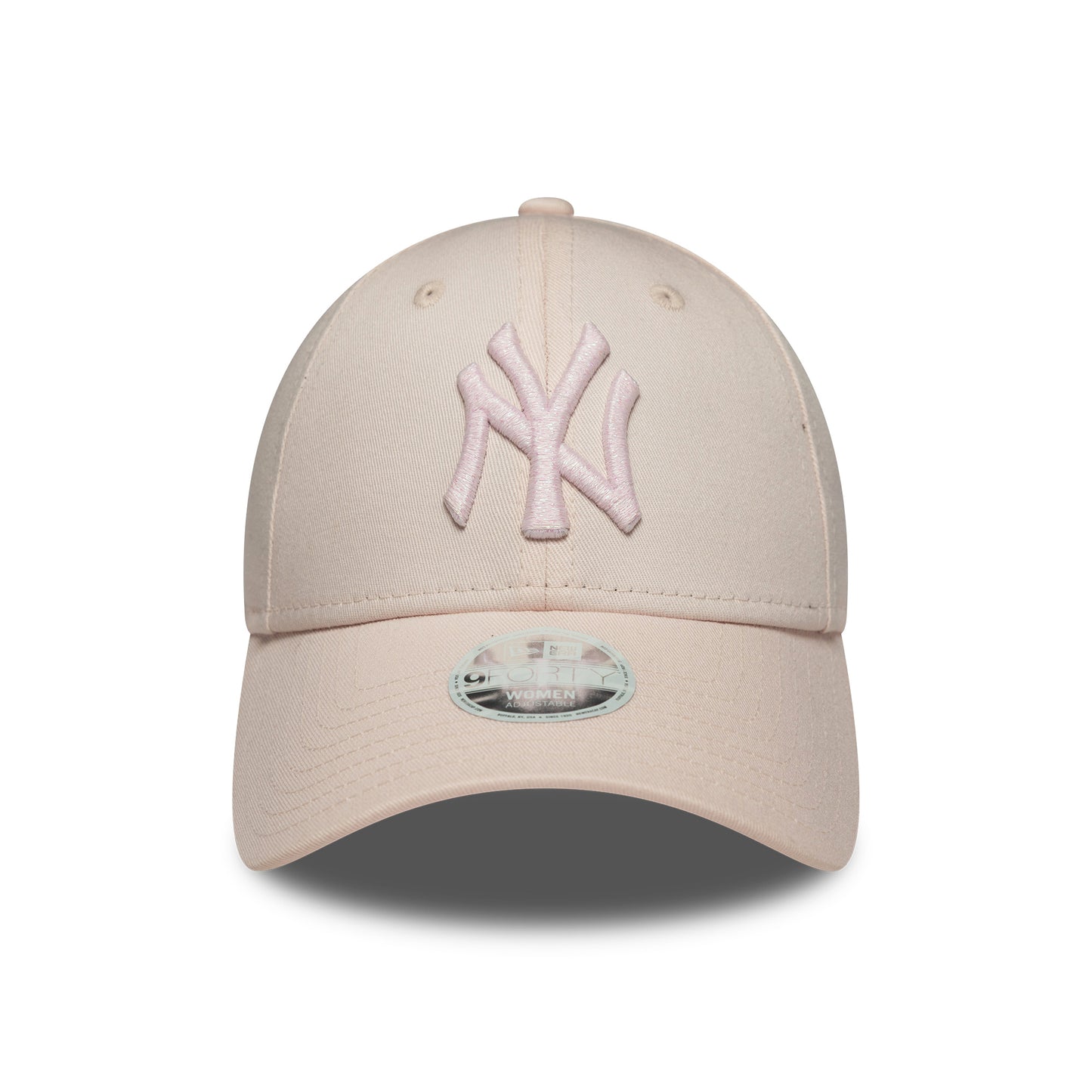 New Era Womens 9FORTY New York Yankees Baseball Cap - MLB Metallic Logo - Blush