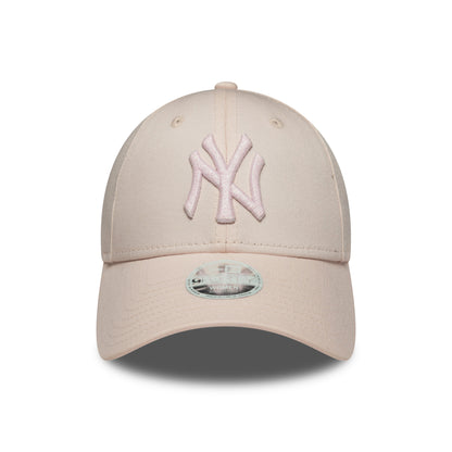 New Era Womens 9FORTY New York Yankees Baseball Cap - MLB Metallic Logo - Blush