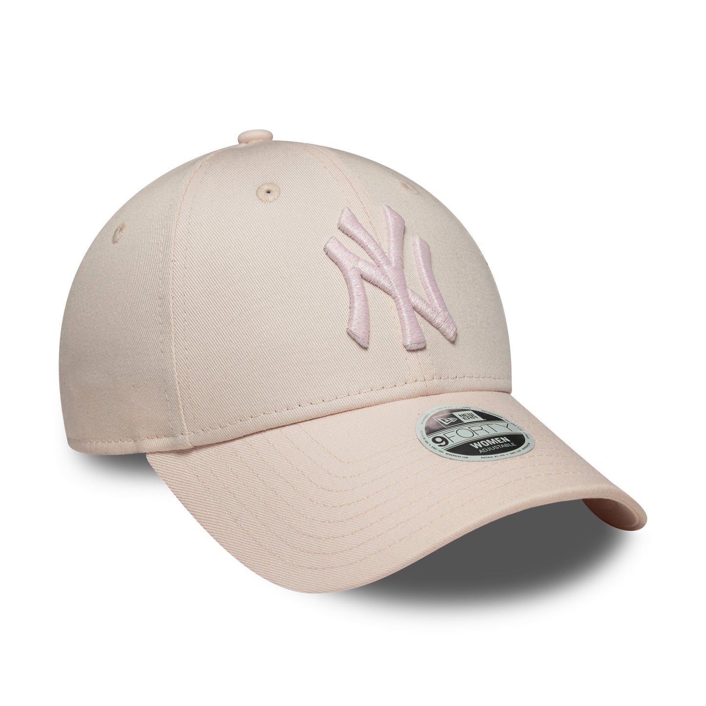 New Era Womens 9FORTY New York Yankees Baseball Cap - MLB Metallic Logo - Blush