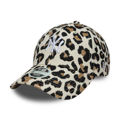 New Era Womens 9FORTY New York Yankees Baseball Cap - MLB Leopard Midi - Beige