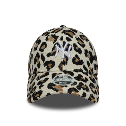 New Era Womens 9FORTY New York Yankees Baseball Cap - MLB Leopard Midi - Beige