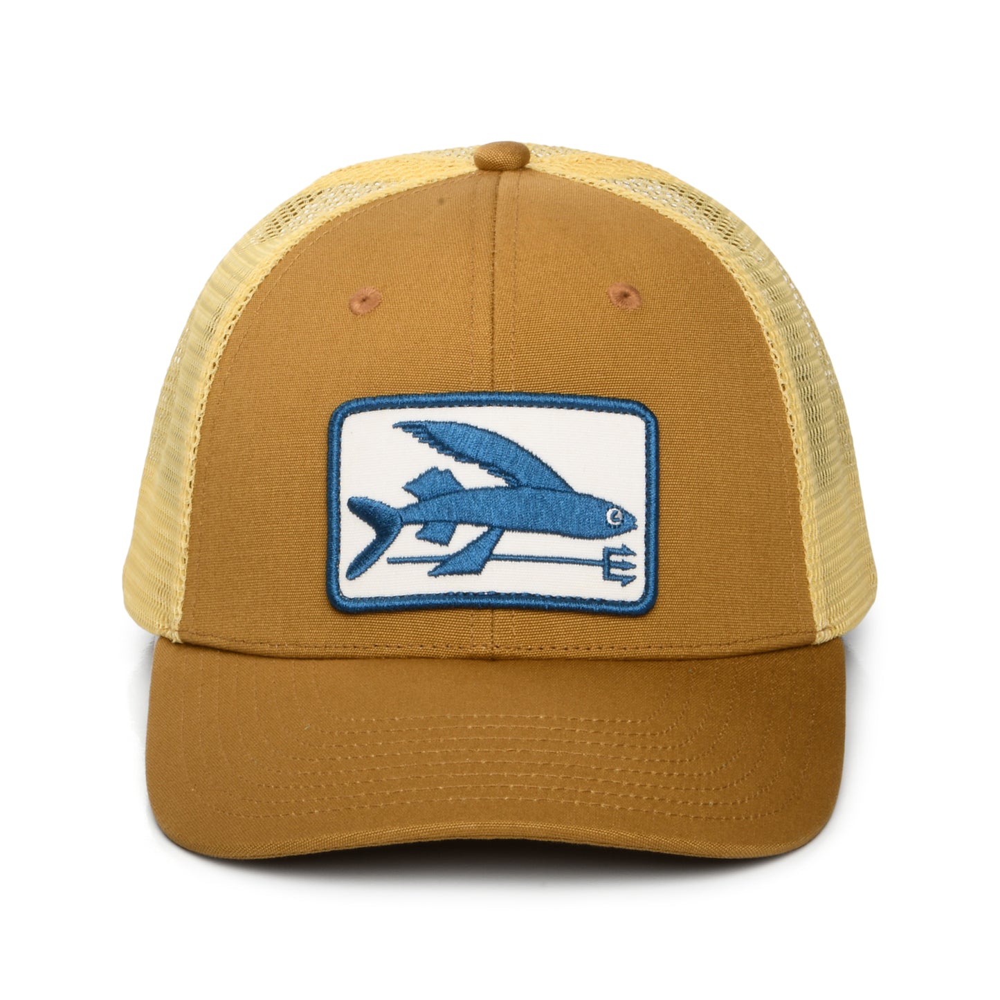 Patagonia Hats Flying Fish LoPro Trucker Cap - Dark Tan-Yellow