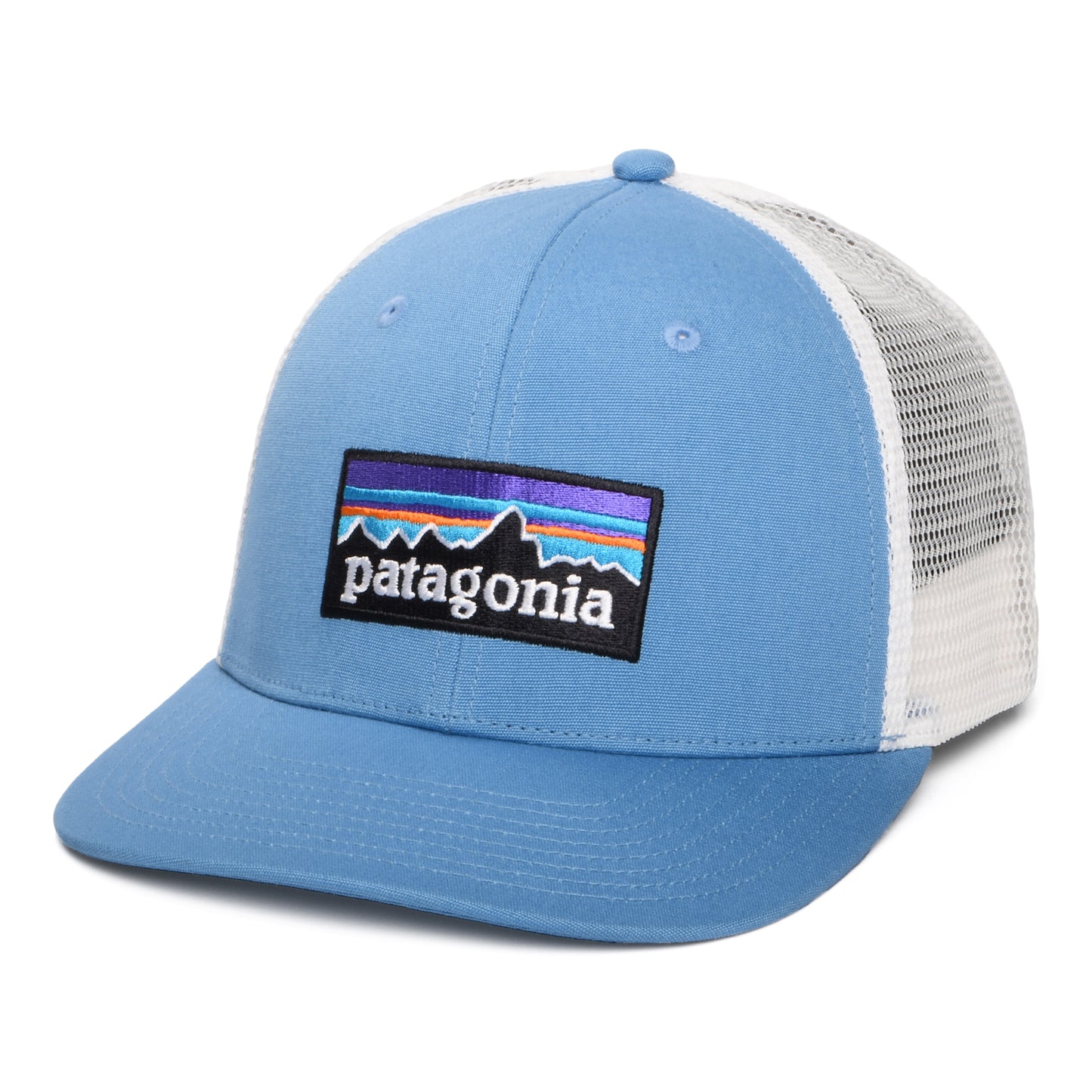 Patagonia Hats P-6 Logo Organic Cotton Trucker Cap - Ocean-White