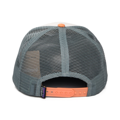 Patagonia Hats P-6 Logo Organic Cotton LoPro Trucker Cap - White-Peach-Slate Blue