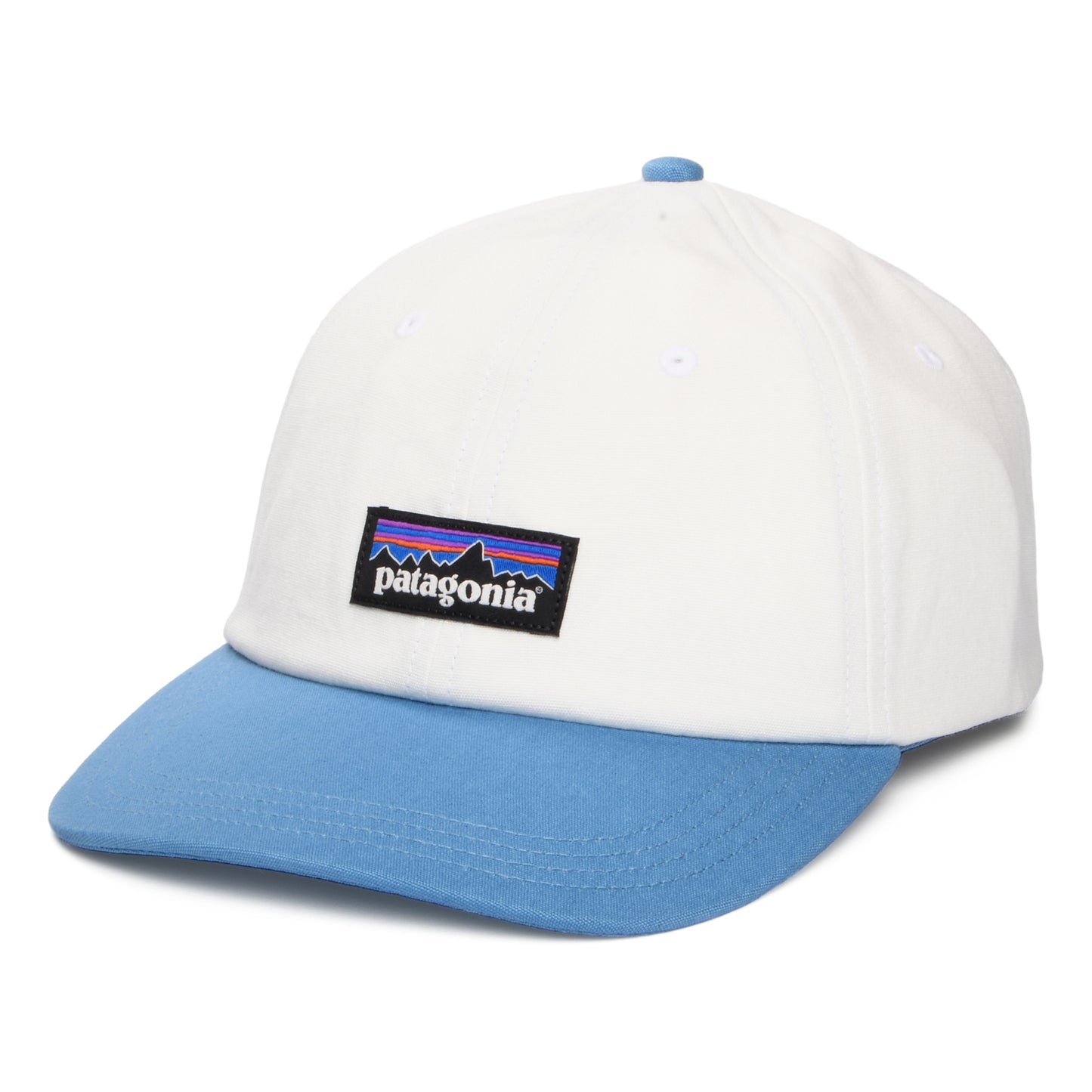 Patagonia Hats P-6 Label Trad Organic Cotton Baseball Cap - White-Ocean
