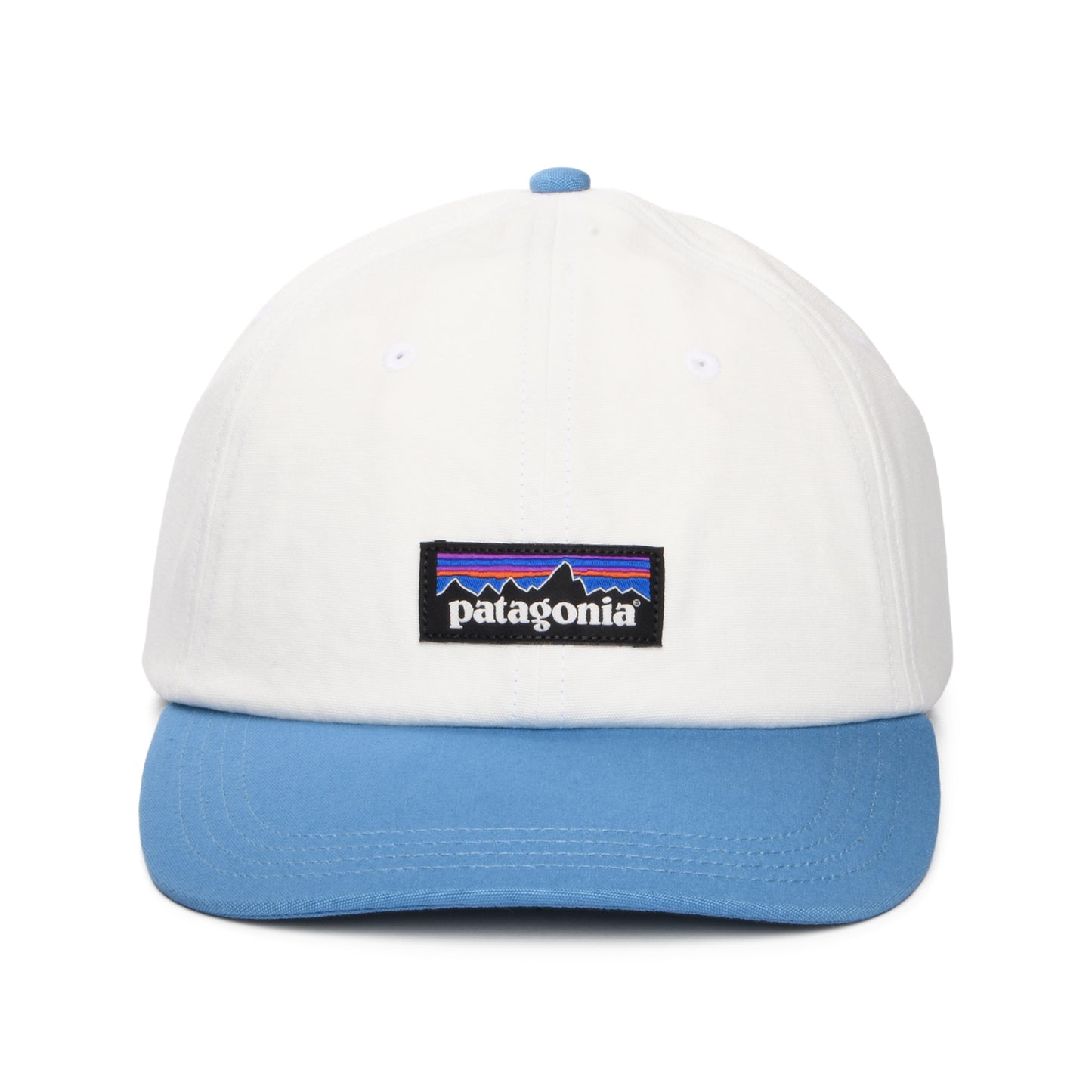 Patagonia Hats P-6 Label Trad Organic Cotton Baseball Cap - White-Ocean