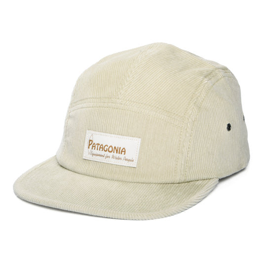 Patagonia Hats Water People Label Graphic Maclure Corduroy 5 Panel Cap - Stone