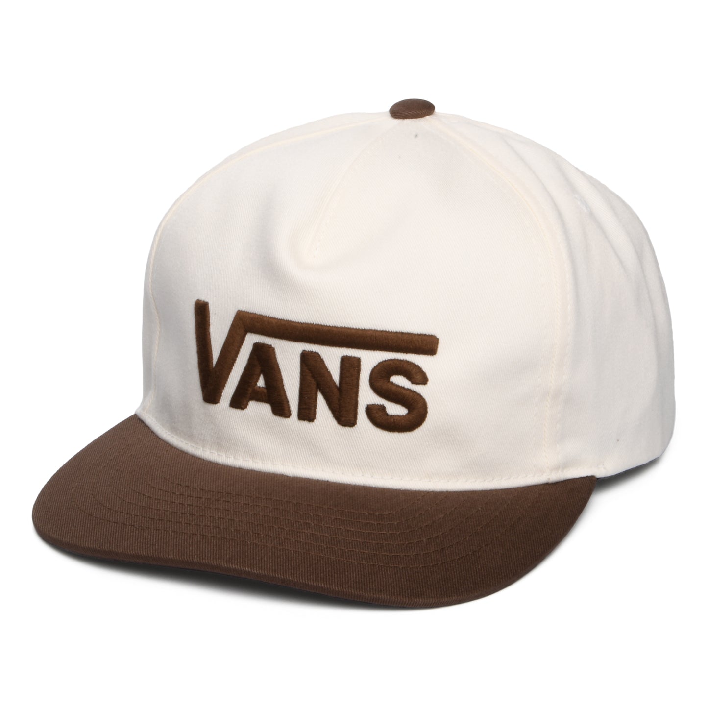 Vans Hats Drop V Logo Curved Brim Snapback Cap - Beige-Brown