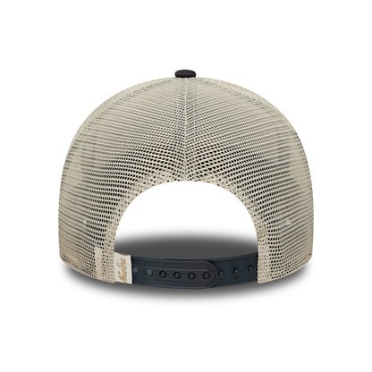 New Era 9FORTY M-Crown A-Frame Trucker Cap - Contrast Patch - Cream-Navy