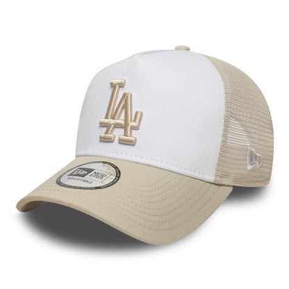 New Era L.A. Dodgers A-Frame Trucker Cap - MLB League Essential - Stone-White