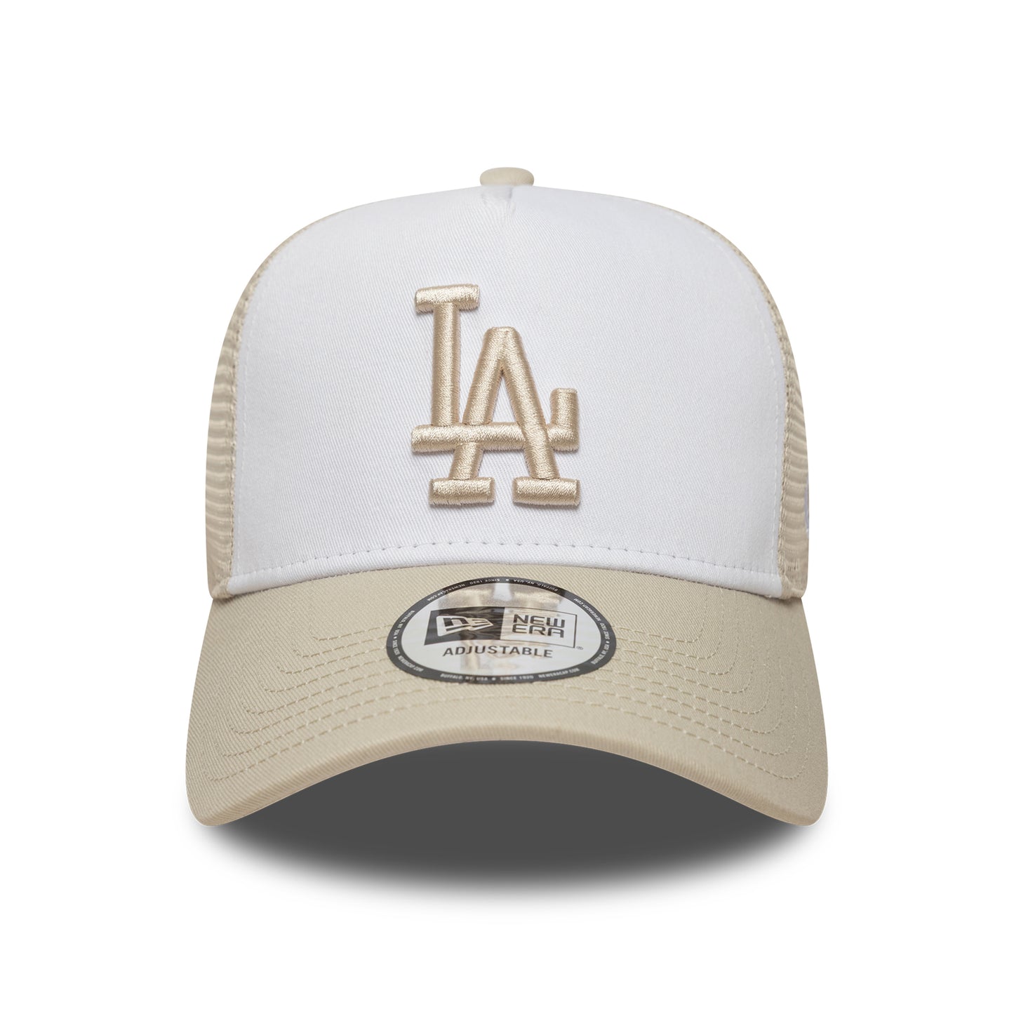 New Era L.A. Dodgers A-Frame Trucker Cap - MLB League Essential - Stone-White
