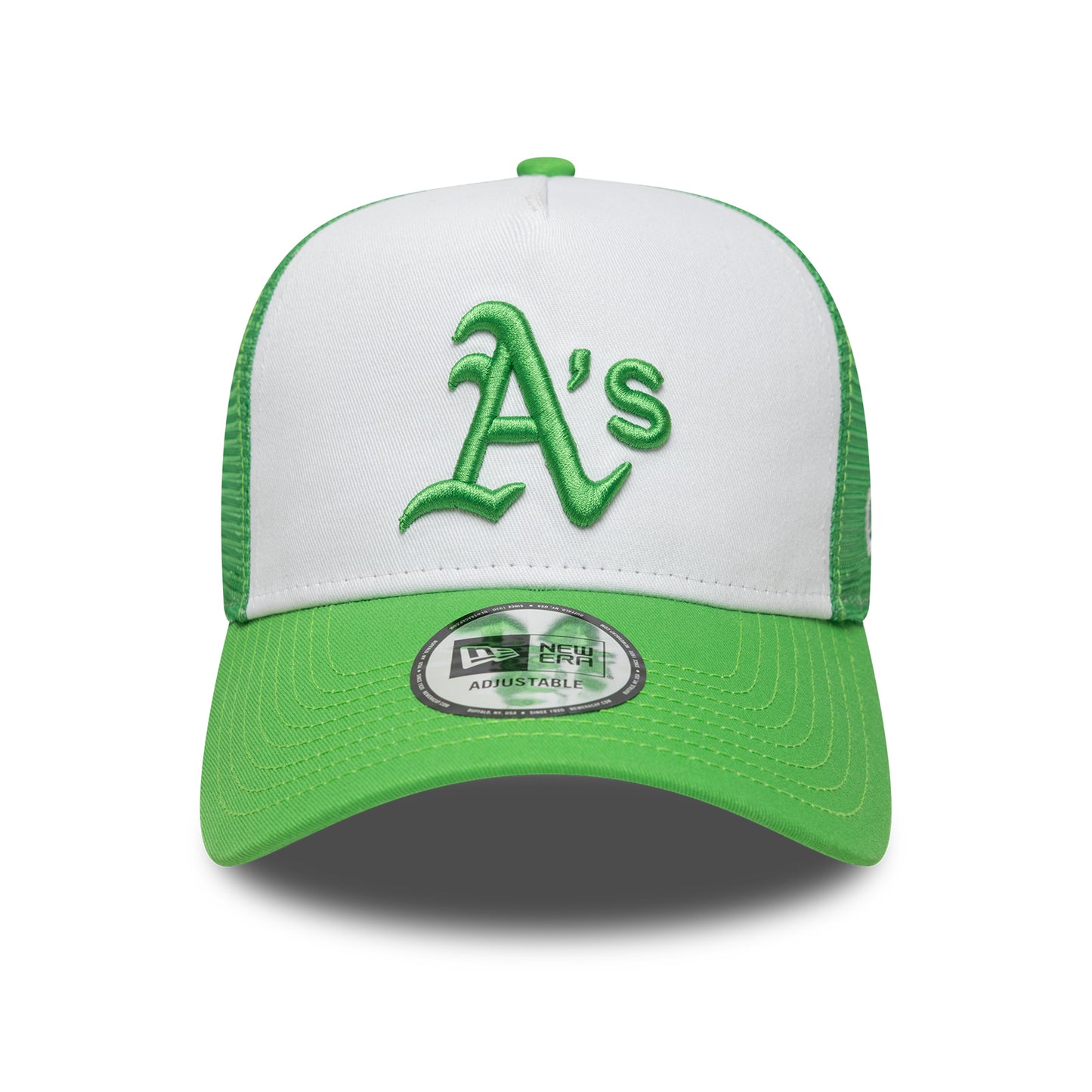 New Era Athletics A-Frame Trucker Cap - MLB League Essential - Bright Green-White