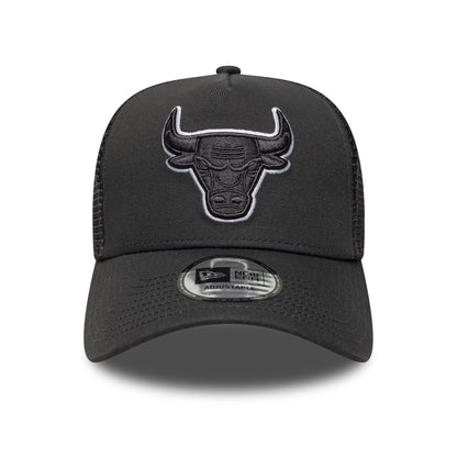 New Era Chicago Bulls A-Frame Trucker Cap - NBA Outline - Dark Grey-White
