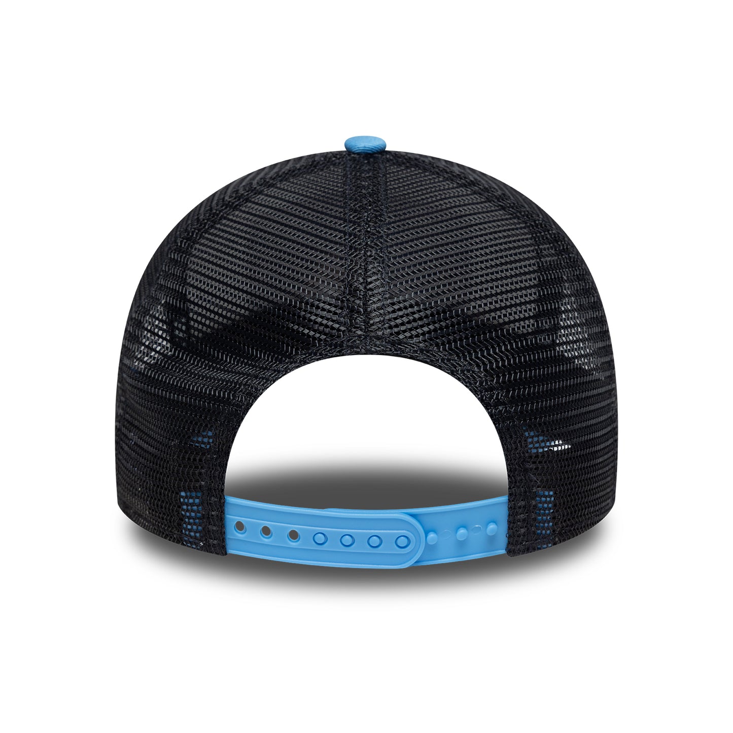 New Era Mykonos A-Frame Trucker Cap - Location Patch - Sky Blue-Navy
