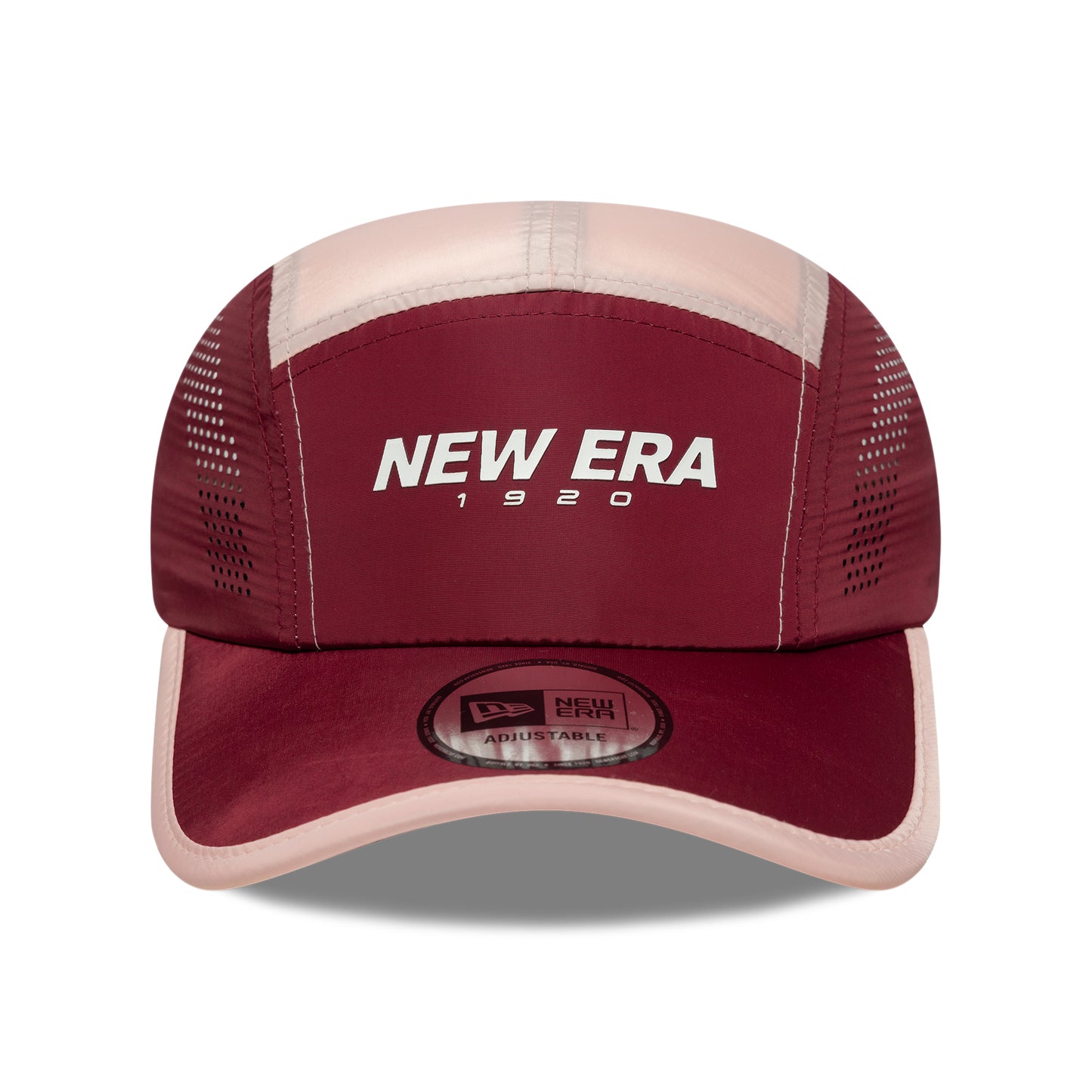 New Era Colourblock Runner 5 Panel Cap - Cardinal-Cream