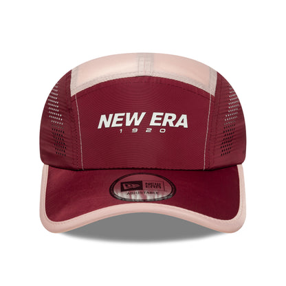 New Era Colourblock Runner 5 Panel Cap - Cardinal-Cream