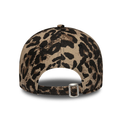 New Era Womens 9TWENTY New York Yankees Baseball Cap - MLB Leopard - Brown-Camel