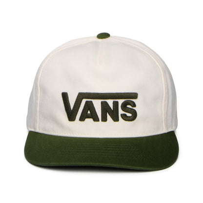Vans Hats Drop V Logo Curved Brim Snapback Cap - Off White-Moss