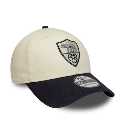 New Era 39THIRTY AS Roma Baseball Cap - Seasonal - Cream-Navy