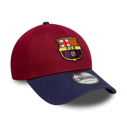 New Era 9FORTY FC Barcelona Baseball Cap - Contrast - Cardinal-Navy