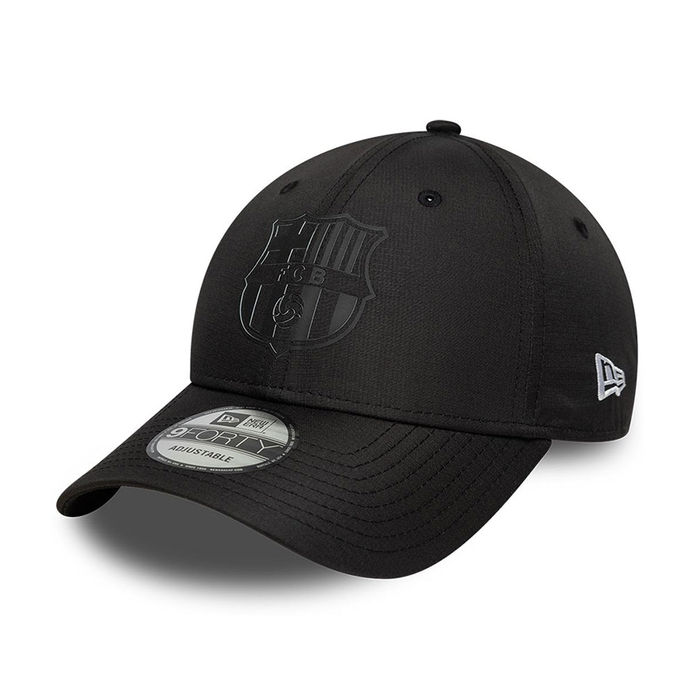 New Era 9FORTY FC Barcelona Baseball Cap - Ripstop - Black On Black