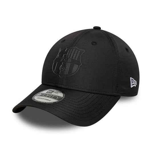 New Era 9FORTY FC Barcelona Baseball Cap - Ripstop - Black On Black