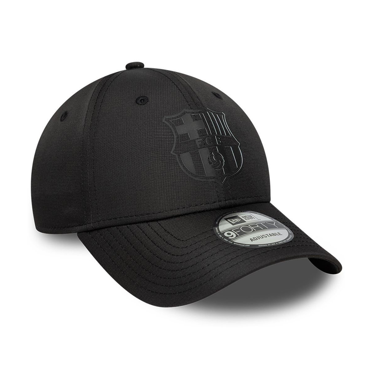 New Era 9FORTY FC Barcelona Baseball Cap - Ripstop - Black On Black