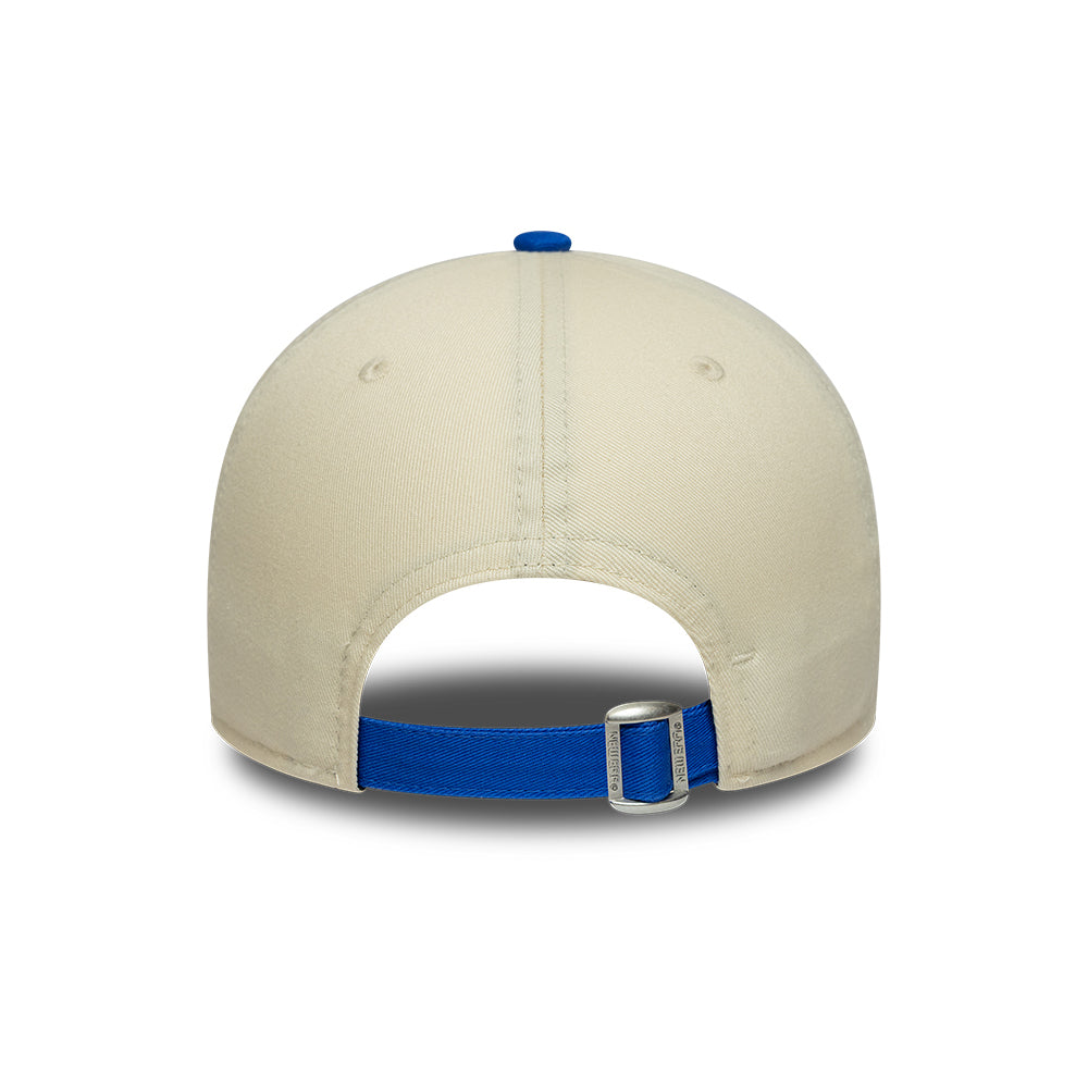 New Era 9FORTY Chelsea FC Baseball Cap - Seasonal Contrast Lion Crest - Cream-Royal Blue