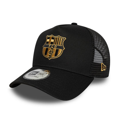 New Era 9FORTY FC Barcelona A-Frame Trucker Cap - Black-Gold