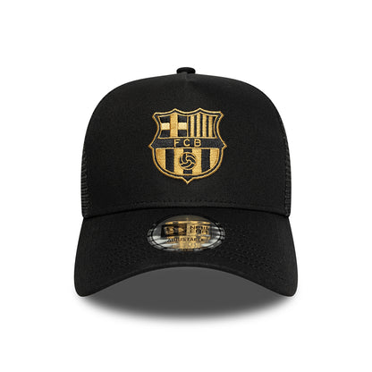 New Era 9FORTY FC Barcelona A-Frame Trucker Cap - Black-Gold